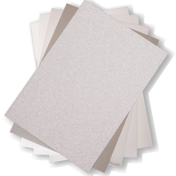 SIZZIX Karton A4 664533 silber 50 Blatt