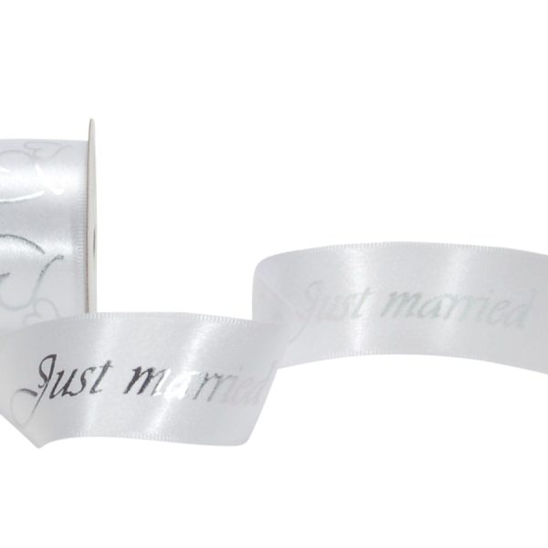 SPYK Band Cubino 25mmx3m 0157.2554 weiss-silber Just Married