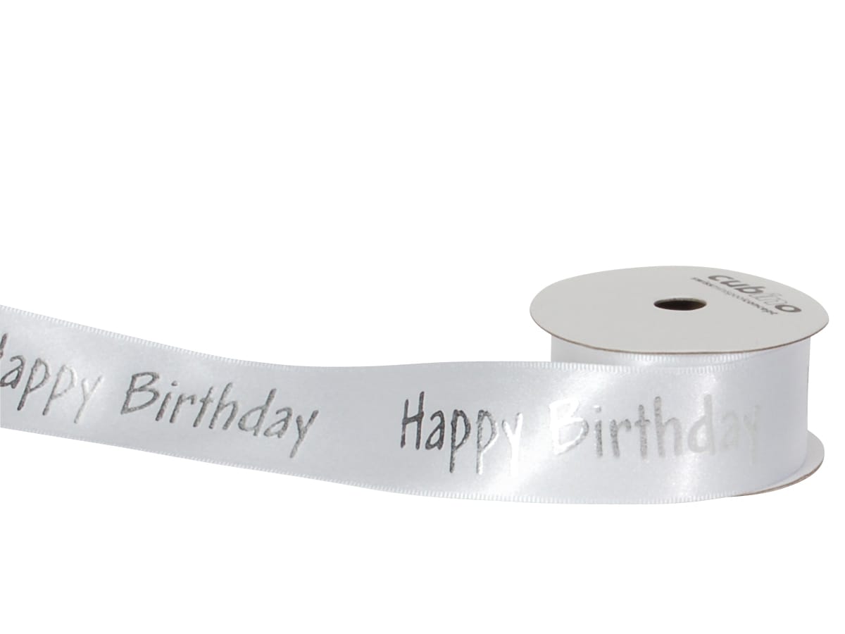 SPYK-0163.2554-7611475167810 SPYK Band Cubino 25mmx3m 0163.2554 weiss-silber Happy Birthday – Hochwertig & günstig bei ShopDeca