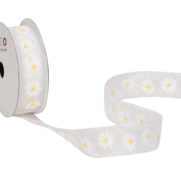 SPYK Band Cubino 15mm/4m 1245.1564 weiss/gelb Margerite