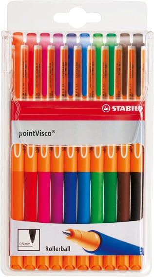 STABILO-1099-10-4006381360630 STABILO pointVisco Gelschreiber 0.5mm 1099/10 10 Farben ass. – Hochwertig & günstig bei ShopDeca