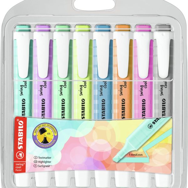 STABILO Swing Cool Leuchtmarker 275/8-08-2 Pastell, Etui 8 Stk.
