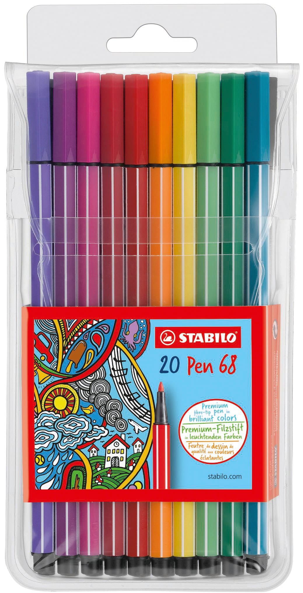 STABILO-68-20-4006381116718 STABILO Fasermaler Pen 68 1mm 68/20 20 Farben ass. – Hochwertig & günstig bei ShopDeca