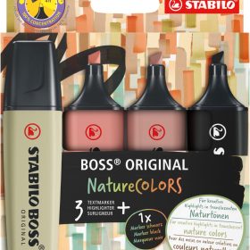 STABILO Boss Leuchtmarker Original 70/4-2-3 Nature Colors 3 + 1 schwarz