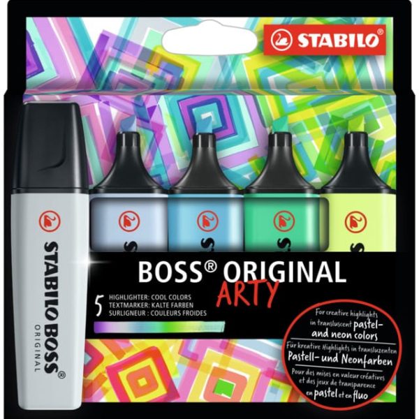 STABILO Textmarker BOSS ARTY 70/5-02-2-20 Kalte Farben, Etui 5 Stk.