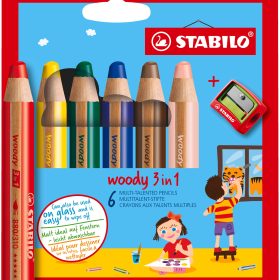 STABILO Farbstifte Woody 3 in 1 8806-2 6 Farben Etui