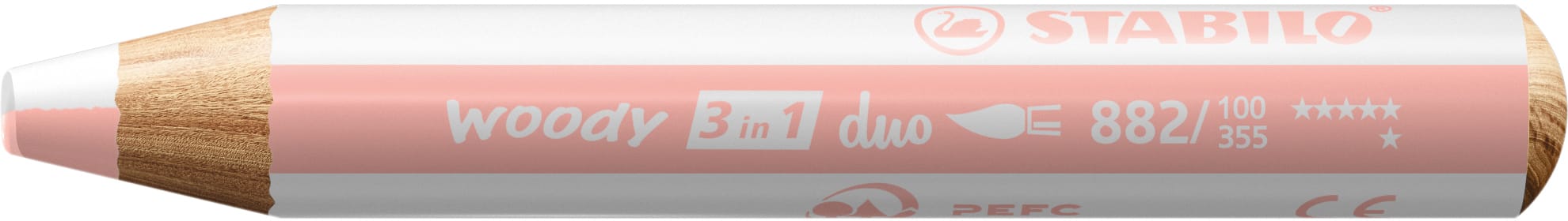 STABILO-882-100-355-4006381603751 STABILO Farbstift Woody 3 in 1 882/100-355 Duo, weiss/apricot – Hochwertig & günstig bei ShopDeca