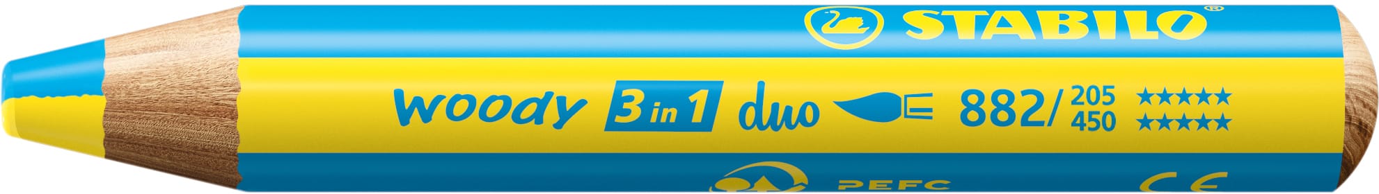STABILO-882-205-405-4006381603669 STABILO Farbstift Woody 3 in 1 882/205-405 Duo, gelb/blau – Hochwertig & günstig bei ShopDeca