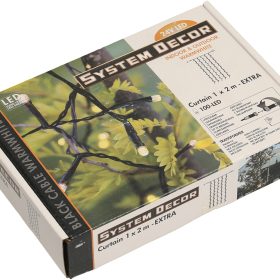 STAR TRADING System Decor LED-Vorhang 1m 12.495-47 Extra, schwarz, 2m