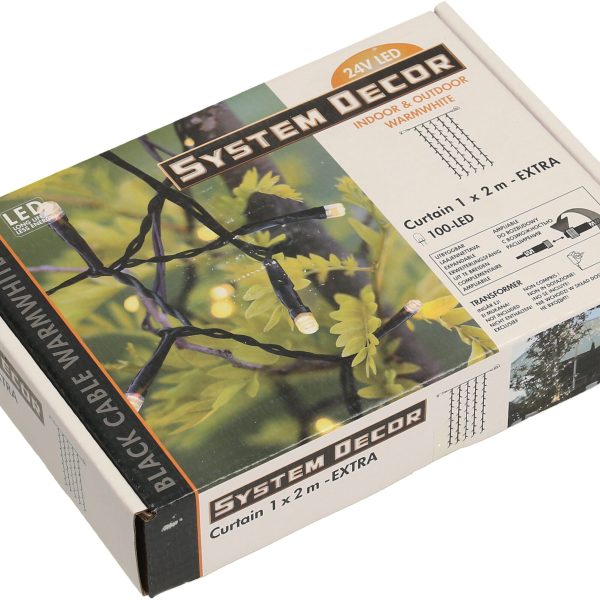 STAR TRADING System Decor LED-Vorhang 1m 12.495-47 Extra, schwarz, 2m
