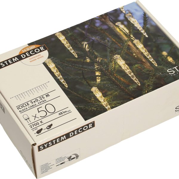 STAR TRADING System Decor Lichterkette 5m 12.495-67-1 Extra, Icicle, schwarz