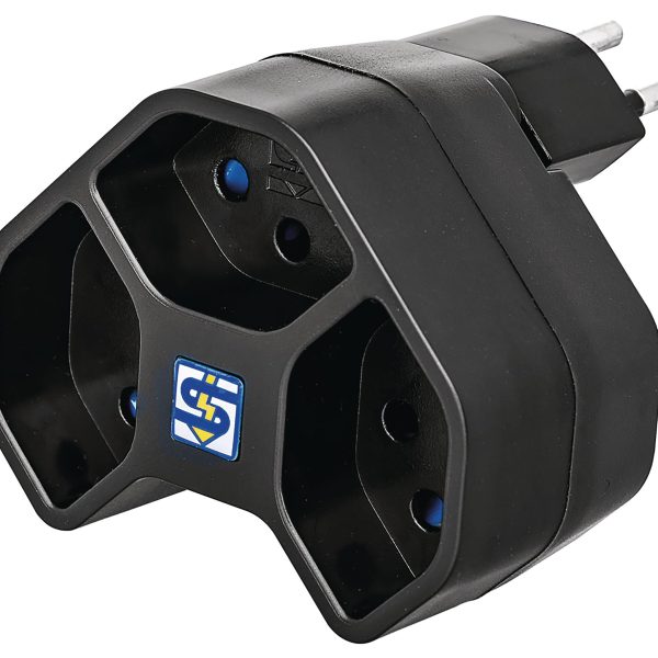 STEFFEN Mehrfachstecker MANTA 14 97 1001 schwarz, drehbar, 3xT13