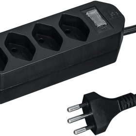 STEFFEN Steckdosenleiste Compact 200130114 4x T13,schwarz