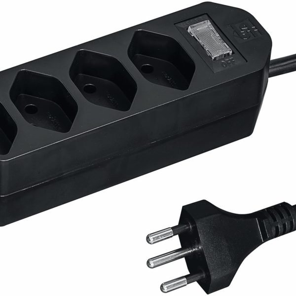 STEFFEN Steckdosenleiste Compact 200130114 4x T13,schwarz