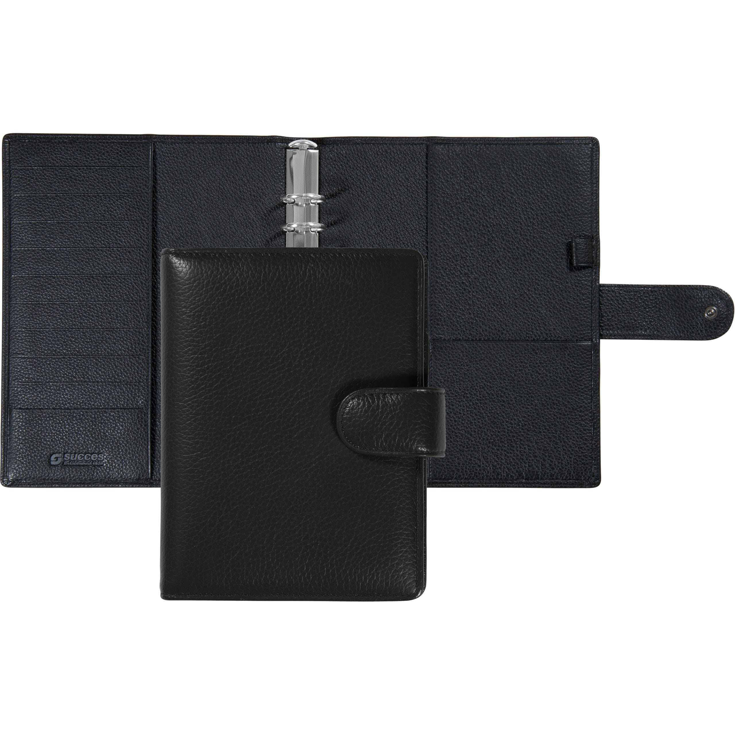 SUCCES-84736502U-8717481150378 SUCCES Agenda A5 Ringbuch Cadiz 84736502U Leder schwarz 18.5x23.6cm – Hochwertig & günstig bei ShopDeca