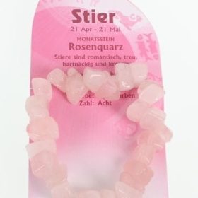 ROOST Armband Stier G238 Rosenquarz