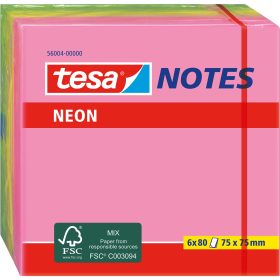 TESA Neon Notes 75x75mm 560040000 3 Farben ass. 6x80 Blatt