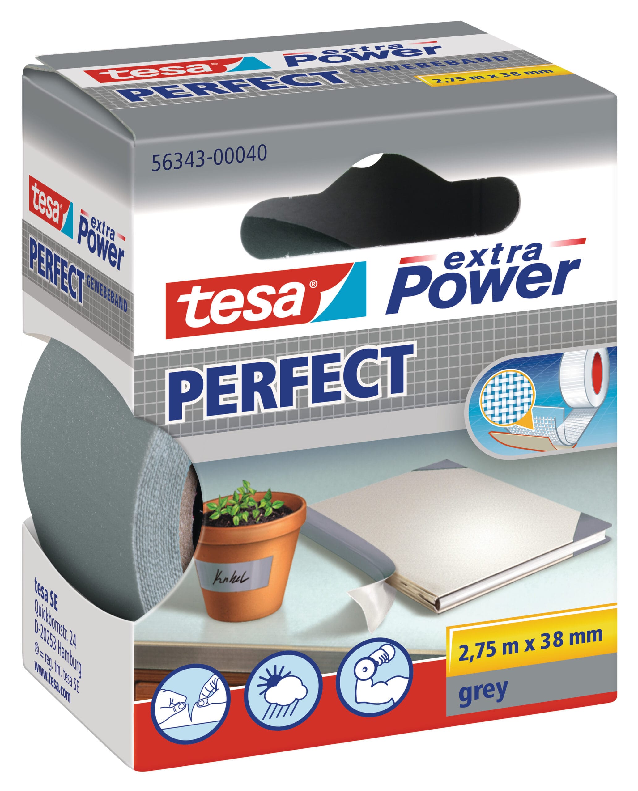 TESA-563430004-4042448044273 TESA Extra Power Perfect 2.75mx38mm 563430004 Gewebeband. grau – Hochwertig & günstig bei ShopDeca