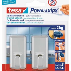TESA Powerstrips Haken Classic 580510001 2 Haken/4 Strips Large