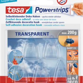 TESA Powerstrips Deco Haken 589000001 transparent 5 Haken/8 Strips