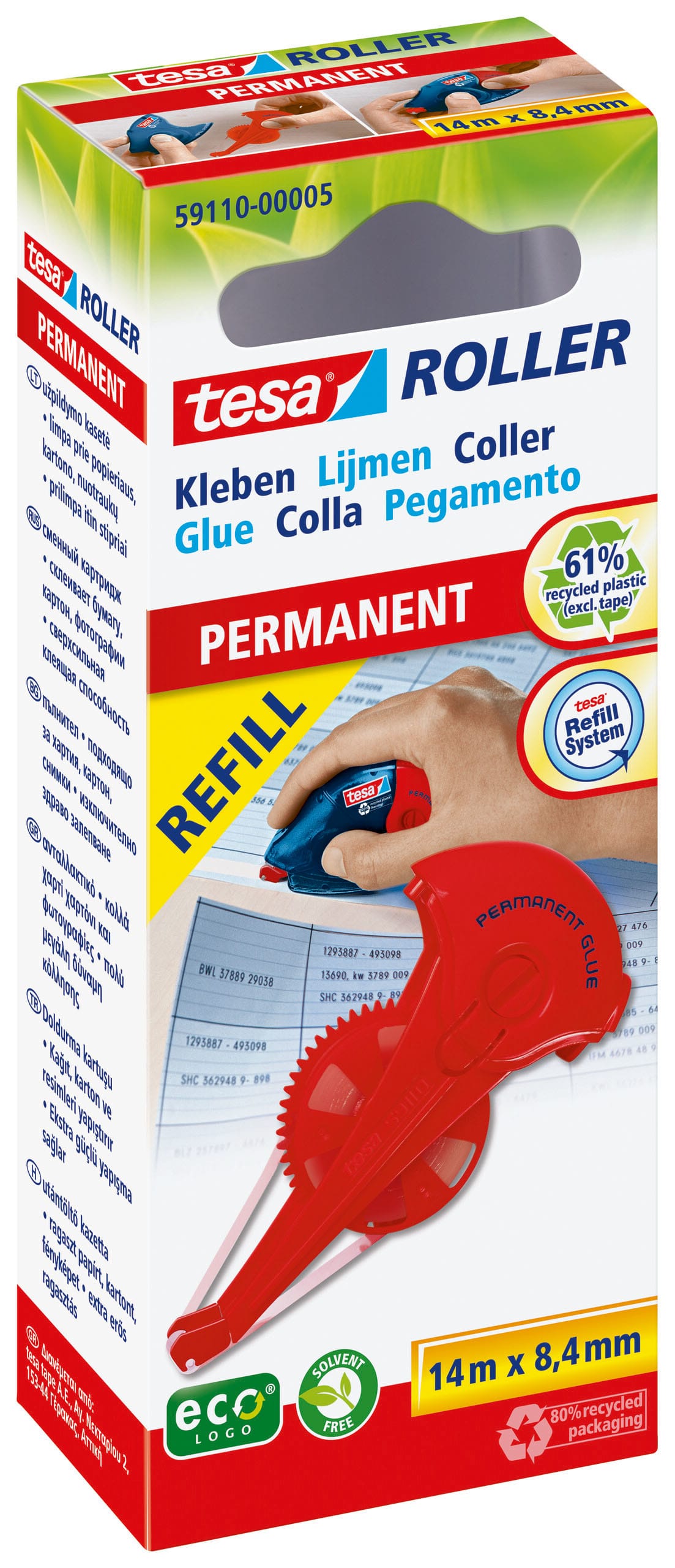 TESA-591100000-4042448110770 TESA Kleberoller Refill ecoLogo 591100000 perm. 8.4mmx14m – Hochwertig & günstig bei ShopDeca