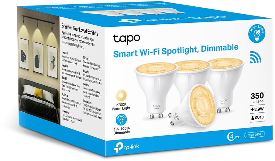 TP-LINK-Tapo-L6104-pack-4897098685754 TP-LINK TapoL610(4-pack) Tapo L610(4-pack) Smart WiFi Spotlight Dimmable – Bild 1