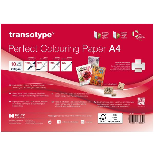 TRANSOTYPE Markerpapier A4 07010 250g/m2 10 Blatt