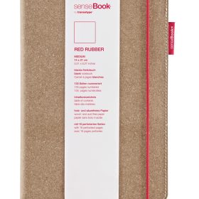 TRANSOTYPE senseBook RED RUBBER A5 75020502 kariert, M, 135 Seiten beige