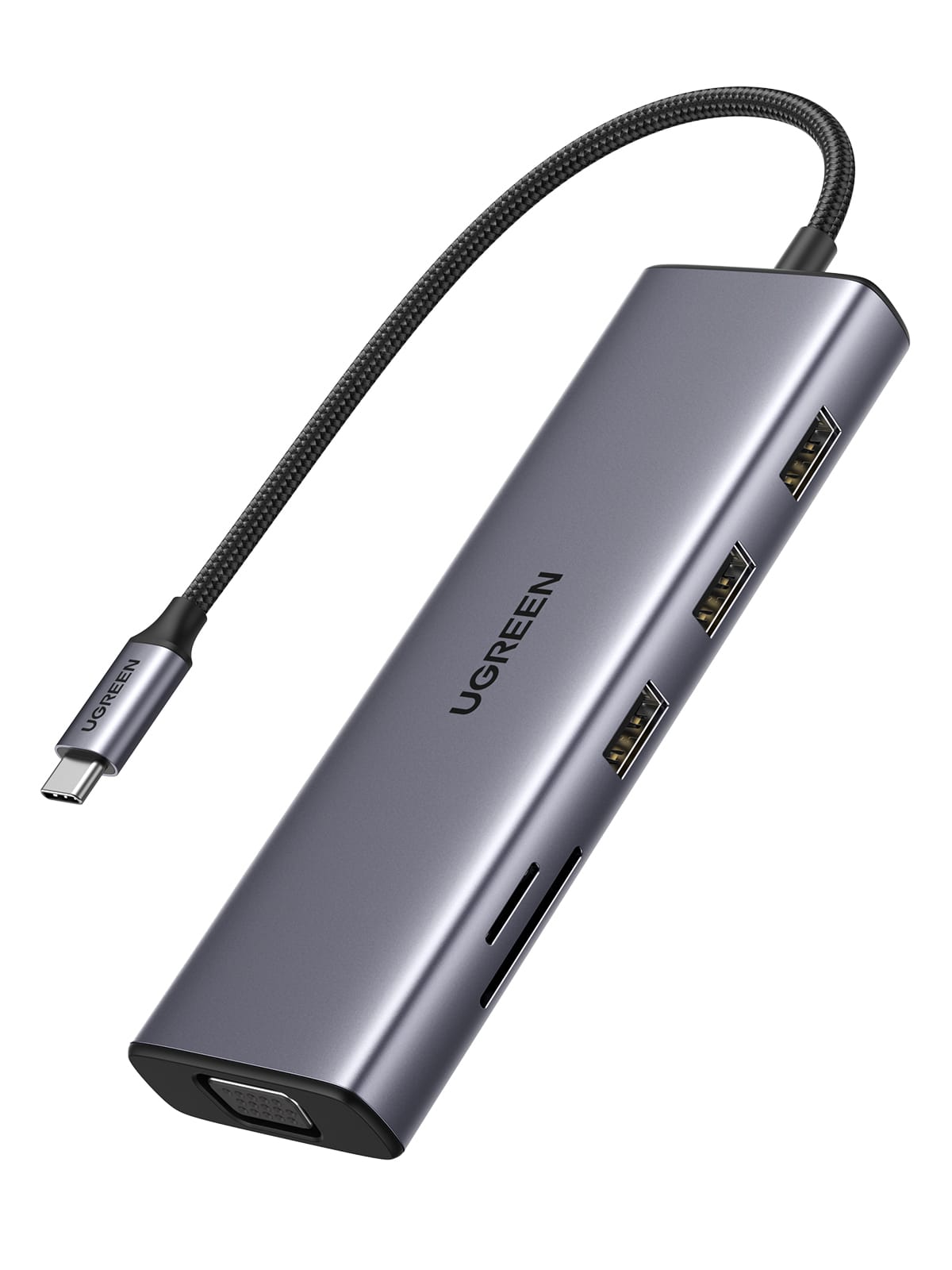 UGREEN-15601-6941876216017 UGREEN USB-C to 3xUSB-A Hub 10in 1 15601 HDMI,VGA,RJ45,3.5mm,SD,TF,PD – Hochwertig & günstig bei ShopDeca
