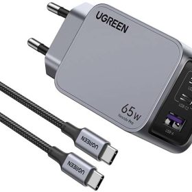 UGREEN USB Wallcharger Nexode Pro 25871 65W USB-A+C,PD,GaN w.Cable
