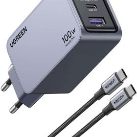 UGREEN USB Wallcharger Nexode Pro 25874 100W, 3-Port,PD,GaN w.Cable