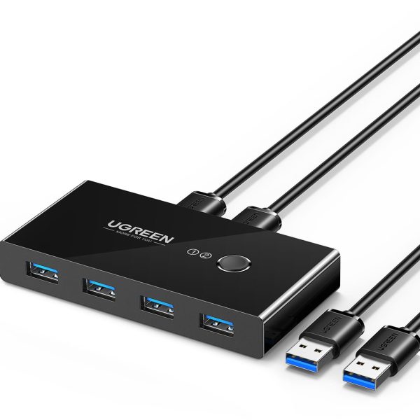 UGREEN 2x4 Sharing Switch Box 30768 USB 3.0 for 2 PCs,Black
