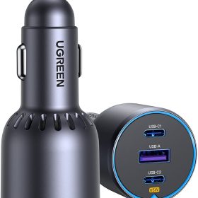 UGREEN Fast Car Charger 75W 3-Port 35024 2x USB-C, 1x USB-A