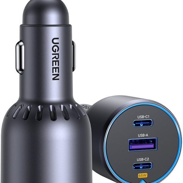 UGREEN Fast Car Charger 75W 3-Port 35024 2x USB-C, 1x USB-A