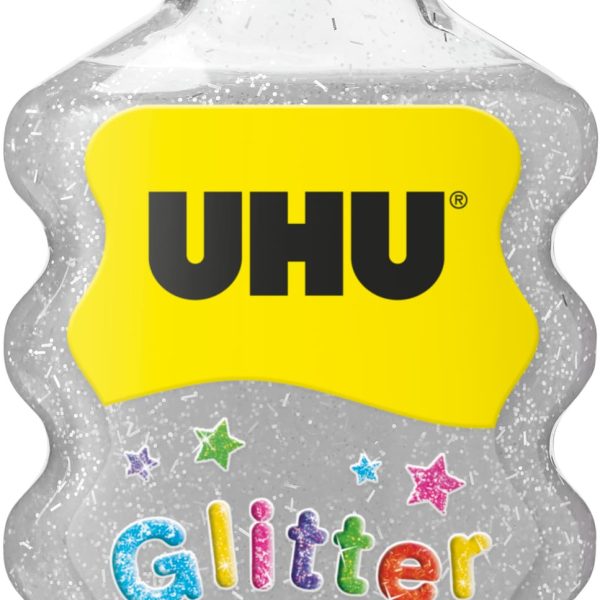 UHU Glitter Glue Maxi 510572 silber, 185g