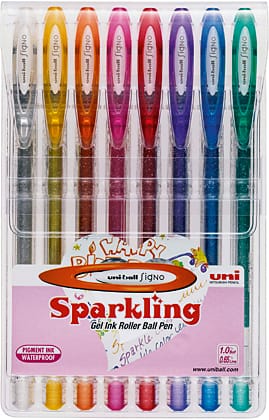 UNI-BALL-UM-120SP.8C-7640125730036 UNI-BALL Signo Sparkling 1mm UM-120SP.8C 8 Farben Etui – Hochwertig & günstig bei ShopDeca