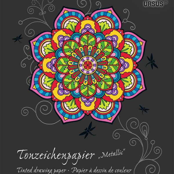 URSUS Tonzeichenpapier-Block A4 2134698SE 130g, metallic ass. 20 Blatt