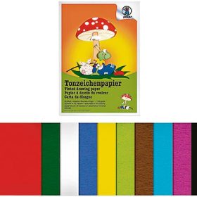 URSUS Tonzeichenpapier A4 2134699 130g, 10 Farben ass. 20 Blatt