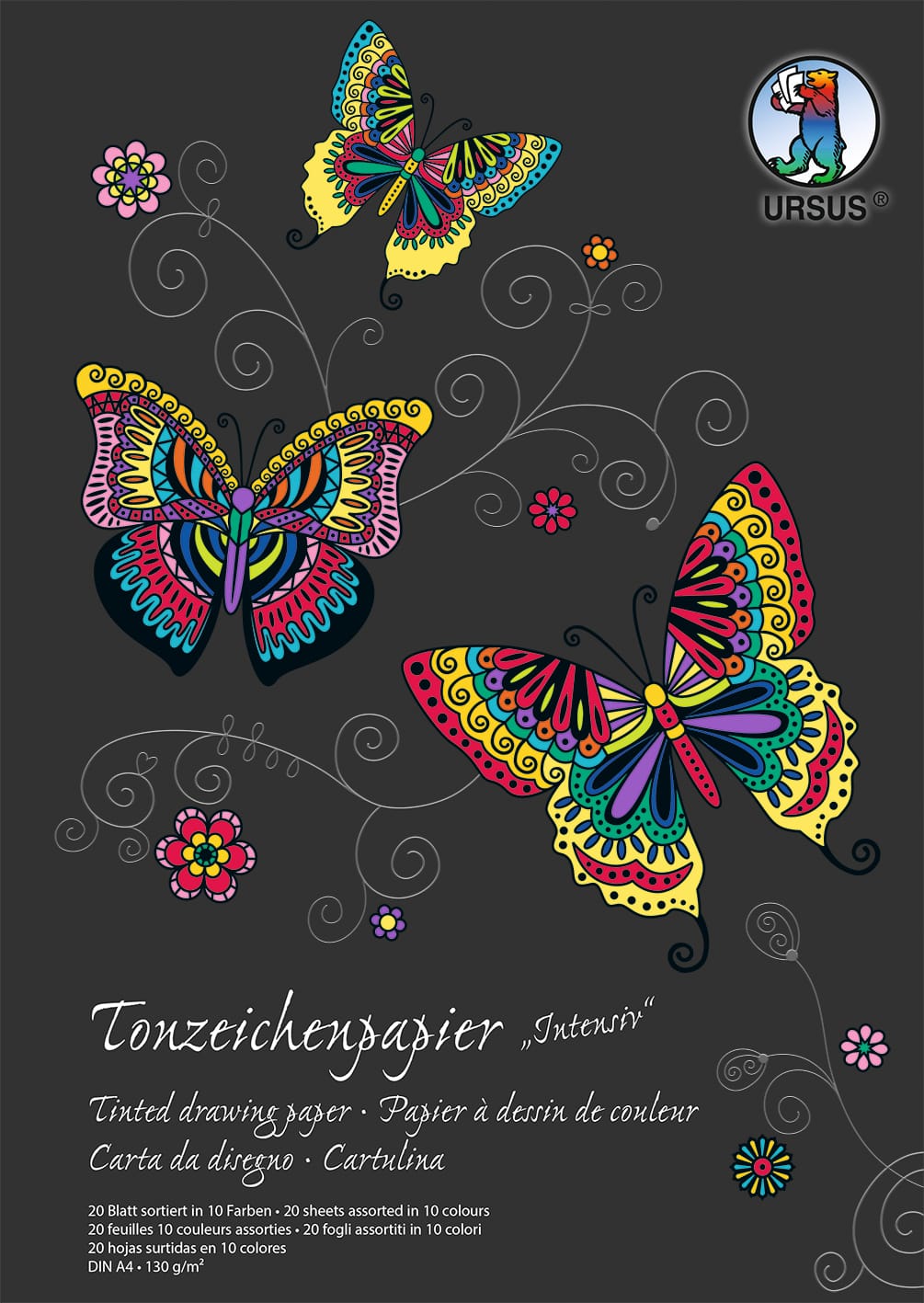 URSUS-2134699SE-4008525153573 URSUS Tonzeichenpapier-Block A4 2134699SE 130g, intensiv 20 Blatt – Hochwertig & günstig bei ShopDeca