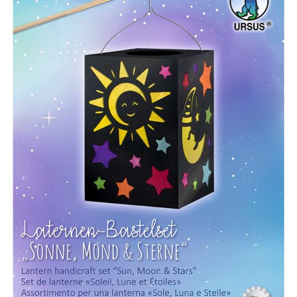URSUS Laternenbastelset 14x20cm 2370099 Sonne, Mond & Sterne