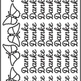 URSUS Kreativ Sticker 59110003 Danke silber