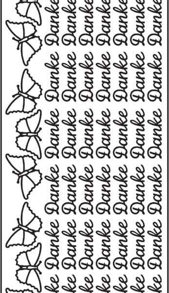 URSUS Kreativ Sticker 59110003 Danke silber