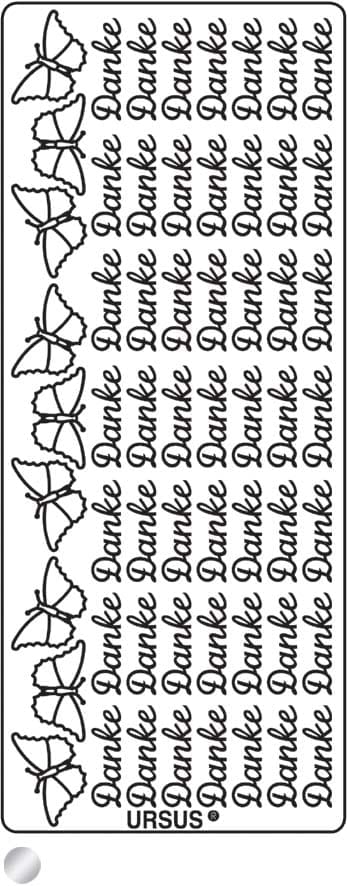 URSUS-59110003-4008525646426 URSUS Kreativ Sticker 59110003 Danke silber – Hochwertig & günstig bei ShopDeca