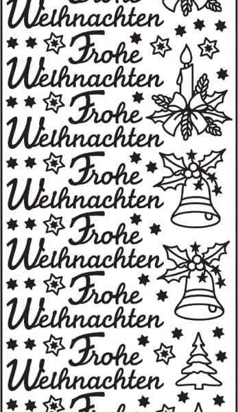 URSUS Kreativ Sticker 59110058 Frohe Weihnachten silber