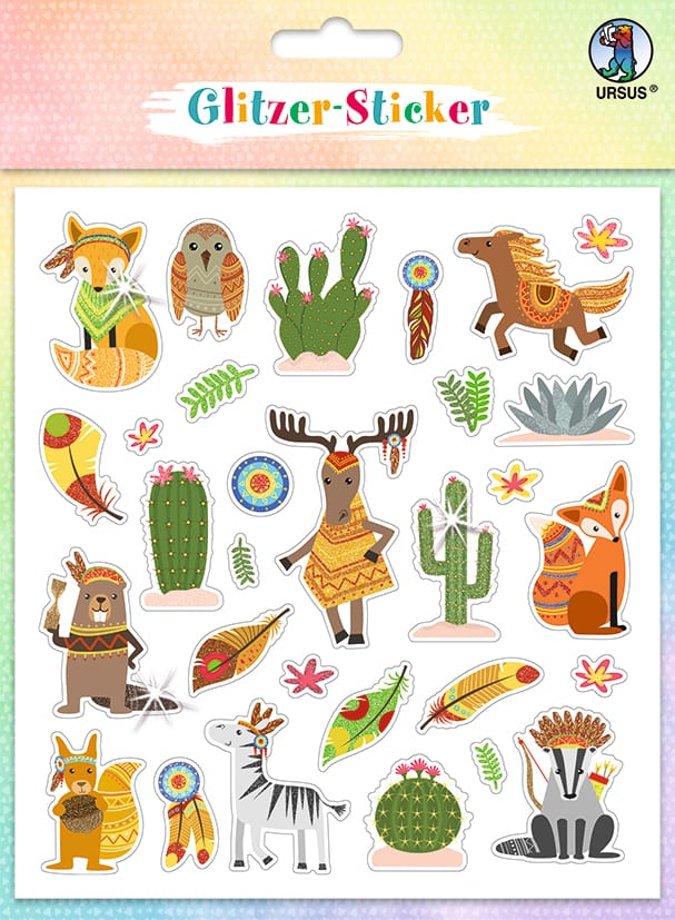 URSUS-59540004F-4008525245254 URSUS Glitzer-Sticker FUN Mot. 04 59540004F 156 Sticker – Hochwertig & günstig bei ShopDeca