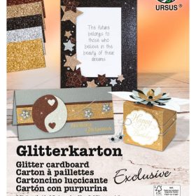 URSUS Fotokarton Exklusive A4 62134699F 300g, glitzer, ass. 5 Blatt