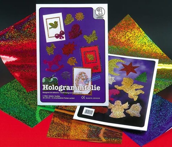 URSUS Hologrammfolie 23x33cm 8390099 50my, 5 Farben ass. 5 Blatt