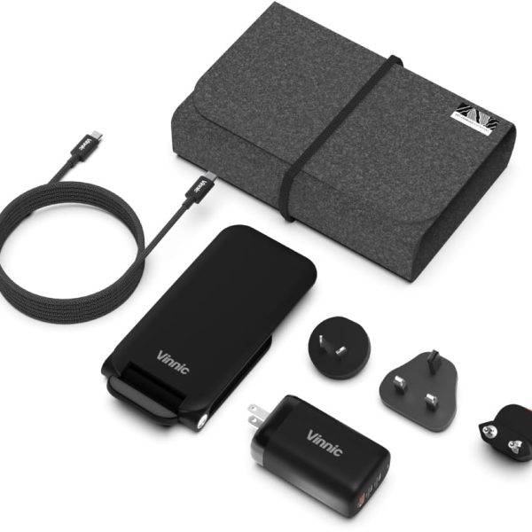 VINNIC Trivor 3-in-1 VPTK-31GTK Global Travel Kit, Black