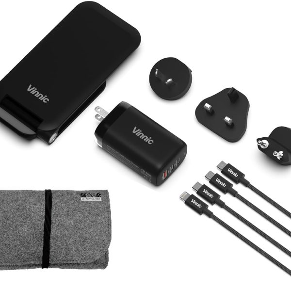 VINNIC Trivor 4-in-1 VPTK-4IGTK Global Travel Kit, Black