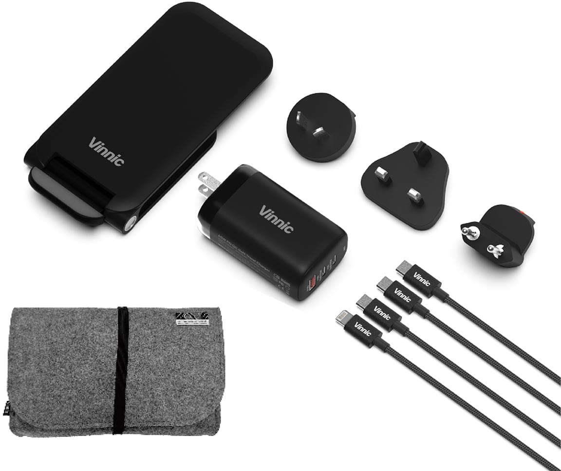 VINNIC-VPTK-4IGTK-4898338015706 VINNIC Trivor 4-in-1 VPTK-4IGTK Global Travel Kit, Black – Hochwertig & günstig bei ShopDeca